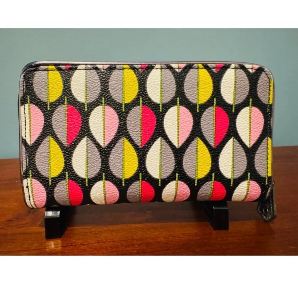 VERA BRADLEY Moon Drops Faux Leather Accordion Zip Around Wallet - Picture 3 of 9